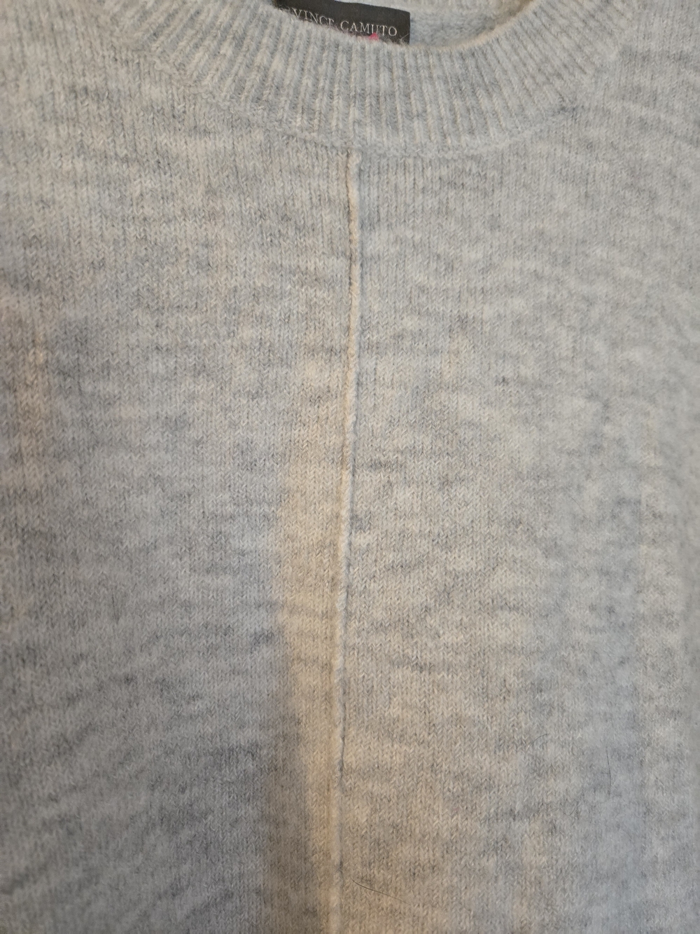 Vince Camuto Light Grey Center Seam Crewneck Sweater M - Picture 5 of 7
